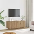 Kép 1/11 - Kézműves tölgy színű szerelt fa TV-szekrény 100 x 35 x 40 cm