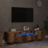 Kép 5/11 - Antik fa színű szerelt fa TV-szekrény LED-ekkel 160x35x40 cm