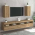 Kép 3/11 - 2 db kézműves tölgy színű szerelt fa TV-szekrény 30,5x30x60 cm
