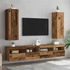 Kép 3/11 - 2 db antik fa színű szerelt fa TV-szekrény 30,5 x 30 x 90 cm