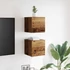 Kép 3/11 - 2 db antik fa színű falra szerelhető TV-szekrény 30,5x30x30 cm