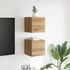 Kép 3/11 - 2 db kézműves tölgy falra szerelhető TV-szekrény 30,5x30x30 cm