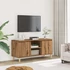 Kép 3/10 - Kézműves tölgy színű szerelt fa TV-szekrény 102x35x50 cm