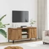 Kép 3/11 - Kézműves tölgy színű szerelt fa TV-szekrény 102x35x50 cm