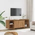 Kép 3/11 - Kézműves tölgy színű szerelt fa TV-szekrény 130 x 35 x 50 cm