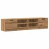 Kép 2/11 - 2 db barna tölgy színű szerelt fa TV-szekrény 80x35x36,5 cm
