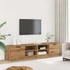 Kép 3/11 - 2 db barna tölgy színű szerelt fa TV-szekrény 80x35x36,5 cm