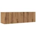 Kép 2/10 - 2 db kézműves tölgy falra szerelhető TV-szekrény 100x30x30 cm