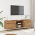 Kép 1/11 - Kézműves tölgy színű szerelt fa TV-szekrény 150 x 30 x 50 cm