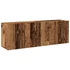 Kép 2/11 - 2 db antik fa színű falra szerelhető TV-szekrény 60 x 30 x 41cm