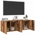 Kép 4/11 - 2 db antik fa színű falra szerelhető TV-szekrény 60 x 30 x 41cm