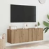 Kép 3/11 - 2 db kézműves tölgy falra szerelhető TV-szekrény 60x30x41 cm