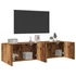 Kép 3/11 - 2 db antik fa színű falra szerelhető TV-szekrény 80 x 30 x 41cm