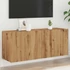 Kép 1/11 - Kézműves tölgy színű falra szerelhető TV-szekrény 100x30x41 cm