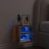 Kép 5/11 - Antik fa színű fali TV-szekrény LED-világítással 30x28,5x30 cm