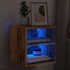 Kép 7/11 - Antik fa színű fali TV-szekrény LED-világítással 30x28,5x30 cm