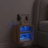 Kép 5/11 - Kézműves tölgy színű fali TV-szekrény LED-ekkel 30x28,5x30 cm