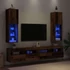 Kép 1/11 - 2 db antik fa színű TV-szekrény LED-lámpákkal 30,5x30x102 cm
