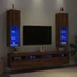 Kép 1/11 - 2 db kézműves tölgy TV-szekrény LED-lámpákkal 30,5x30x102 cm