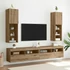 Kép 1/11 - 2 db kézműves tölgy TV-szekrény LED-lámpákkal 30,5x30x102 cm