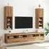 Kép 4/11 - 2 db kézműves tölgy TV-szekrény LED-lámpákkal 30,5x30x102 cm
