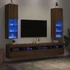 Kép 4/11 - 2 db kézműves tölgy TV-szekrény LED-lámpákkal 30,5x30x102 cm