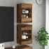 Kép 1/11 - 2 db antik fa fali TV-szekrény LED-világítással 40x30x60,5 cm