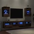 Kép 3/11 - 2 db antik fa fali TV-szekrény LED-világítással 40x30x60,5 cm