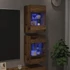 Kép 3/11 - 2 db antik fa fali TV-szekrény LED-világítással 40x30x60,5 cm