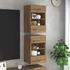 Kép 1/11 - 2 db kézműves tölgy színű fali TV-szekrény LED-del 40x30x60,5cm