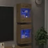 Kép 3/11 - 2 db kézműves tölgy színű fali TV-szekrény LED-del 40x30x60,5cm