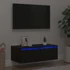 Kép 1/11 - TV szekrény LED világítással fekete tölgyfa 75x35,5x25 cm