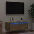 Kép 1/11 - TV szekrény LED világítással sonoma tölgyfa 75x35,5x25 cm