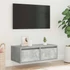 Kép 4/11 - TV szekrény LED világítással beton szürke 75x35,5x25 cm