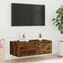 Kép 4/11 - TV szekrény LED világítással füstölt tölgy 75x35,5x25 cm