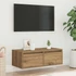 Kép 4/11 - Kézműves tölgy színű TV-szekrény LED-lámpákkal 75x35,5x25 cm
