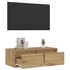Kép 5/11 - Kézműves tölgy színű TV-szekrény LED-lámpákkal 75x35,5x25 cm