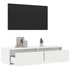 Kép 5/11 - TV szekrény LED világítással fehér 100X35,5x25 cm