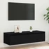 Kép 4/11 - TV szekrény LED világítással fekete tölgy 100X35,5x25 cm
