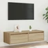Kép 4/11 - TV szekrény LED világítással sonoma tölgy 100X35,5x25 cm