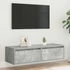 Kép 4/11 - TV szekrény LED világítással beton szürke 100X35,5x25 cm