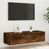 Kép 4/11 - TV szekrény LED világítással füstölt tölgy 100X35,5x25 cm