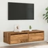 Kép 4/11 - TV szekrény LED világítással régi fa 100X35,5x25 cm