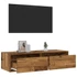Kép 5/11 - TV szekrény LED világítással régi fa 100X35,5x25 cm