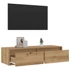 Kép 5/11 - Kézműves tölgy színű TV-szekrény LED-lámpákkal 100X35,5x25 cm