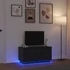 Kép 1/11 - Fekete tölgy TV-szekrény LED-világítással 100x41x50 cm