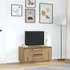 Kép 4/11 - Kézműves tölgy színű TV-szekrény LED-lámpákkal 100x41x50 cm