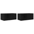 Kép 2/11 - 2 db fekete tölgy színű szerelt fa TV-szekrény 60x31x25,5 cm