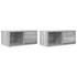 Kép 2/11 - 2 db szürke sonoma szerelt fa fali TV-szekrény 60x31x25,5 cm