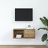 Kép 3/11 - Kézműves tölgy színű szerelt fa TV-szekrény 60x31x25,5 cm